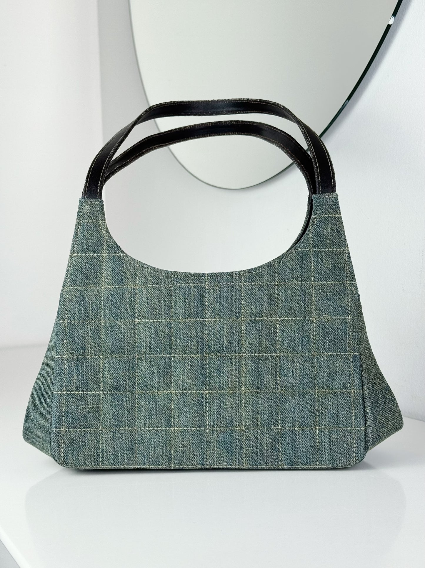 Chanel Vintage Denim Chocolate Bar Shoulder Bag