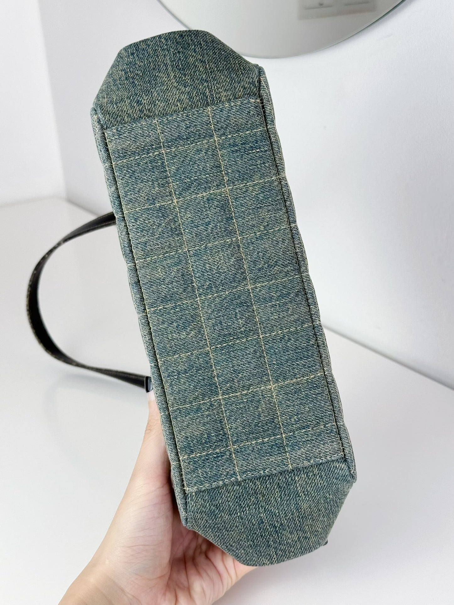 Chanel Vintage Denim Chocolate Bar Shoulder Bag