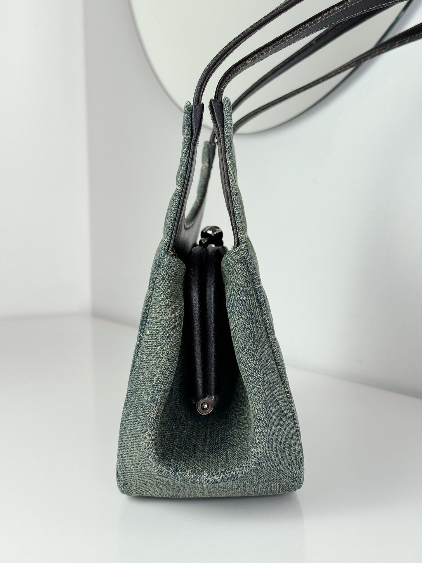 Chanel Vintage Denim Chocolate Bar Shoulder Bag