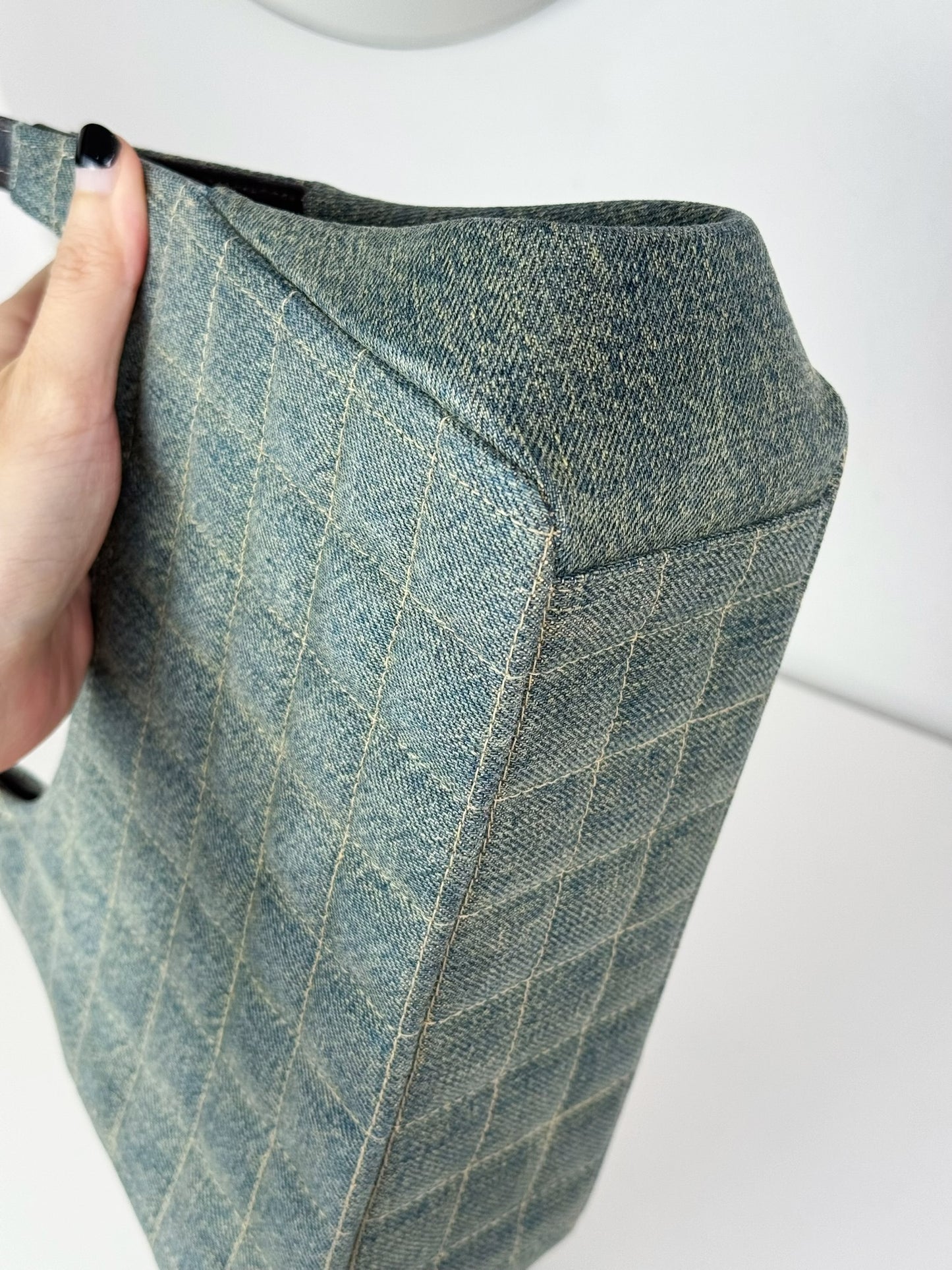 Chanel Vintage Denim Chocolate Bar Shoulder Bag