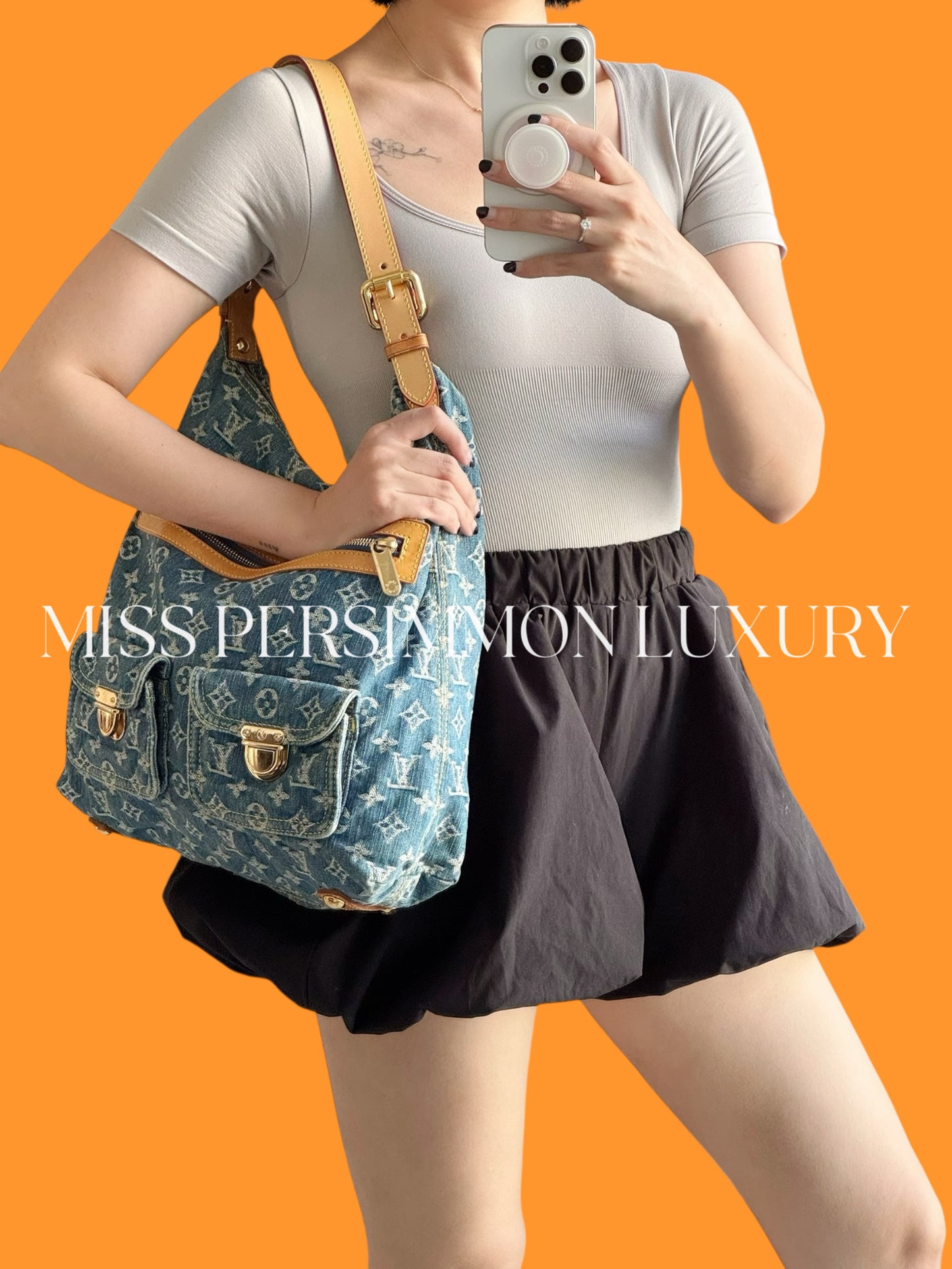 Louis Vuitton Vintage Denim Baggy GM Shoulder Bag