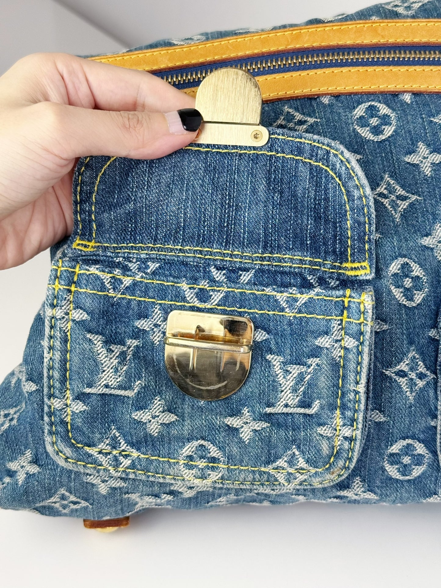 Louis Vuitton Vintage Denim Baggy GM Shoulder Bag