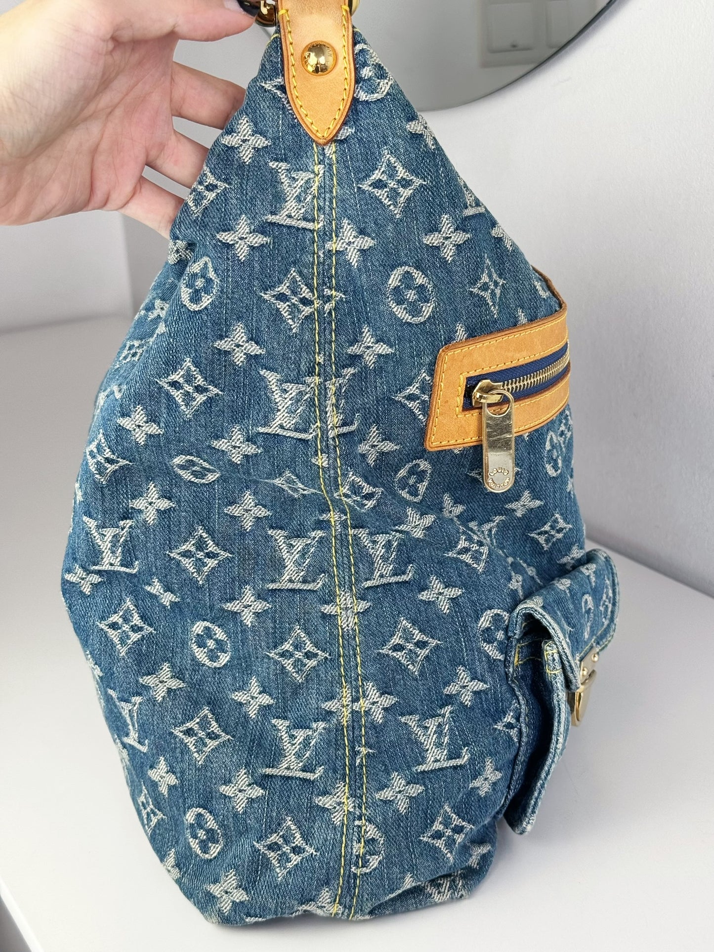 Louis Vuitton Vintage Denim Baggy GM Shoulder Bag