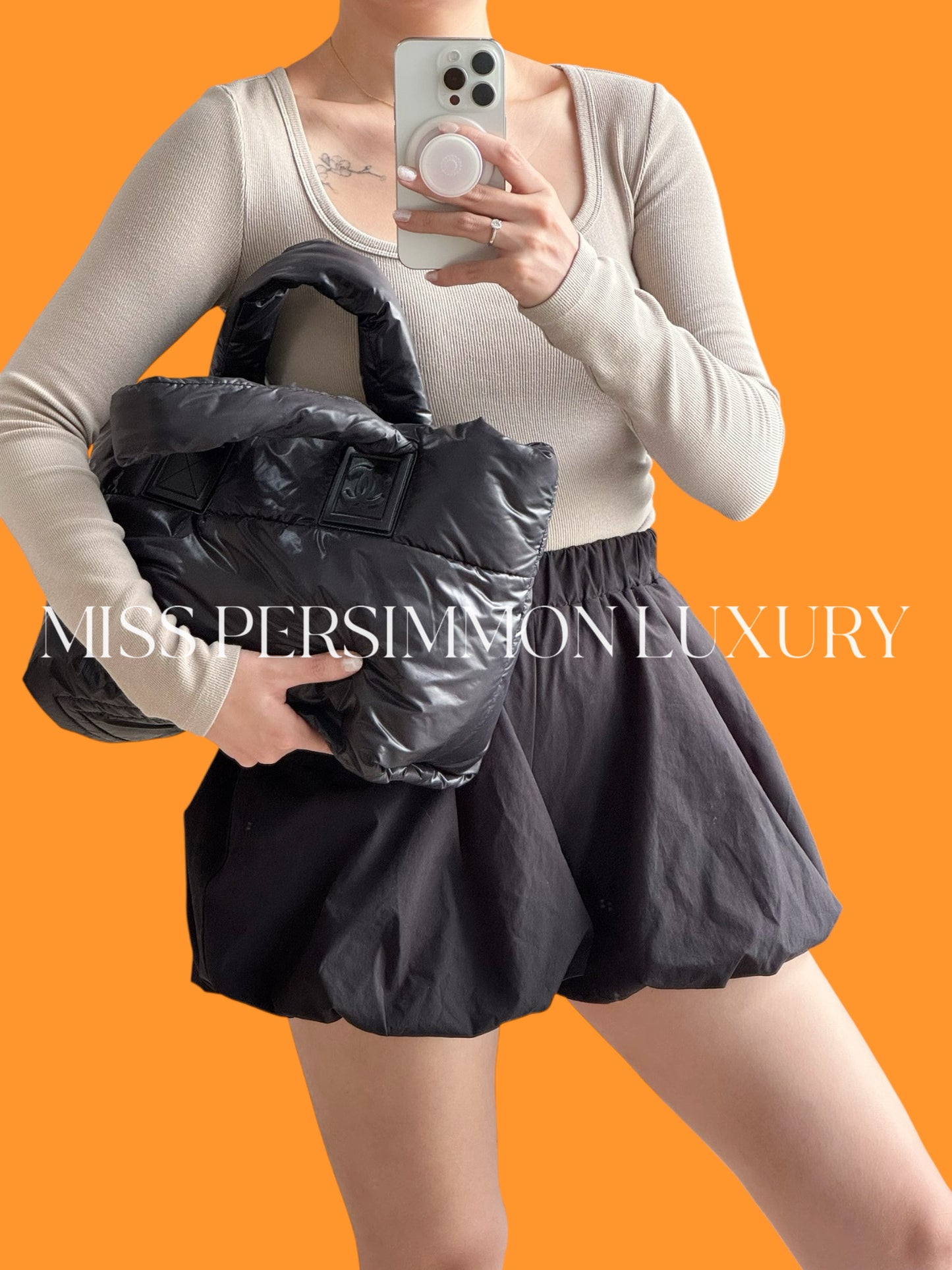 Chanel Vintage Coco Cocoon Tote Shoulder Bag
