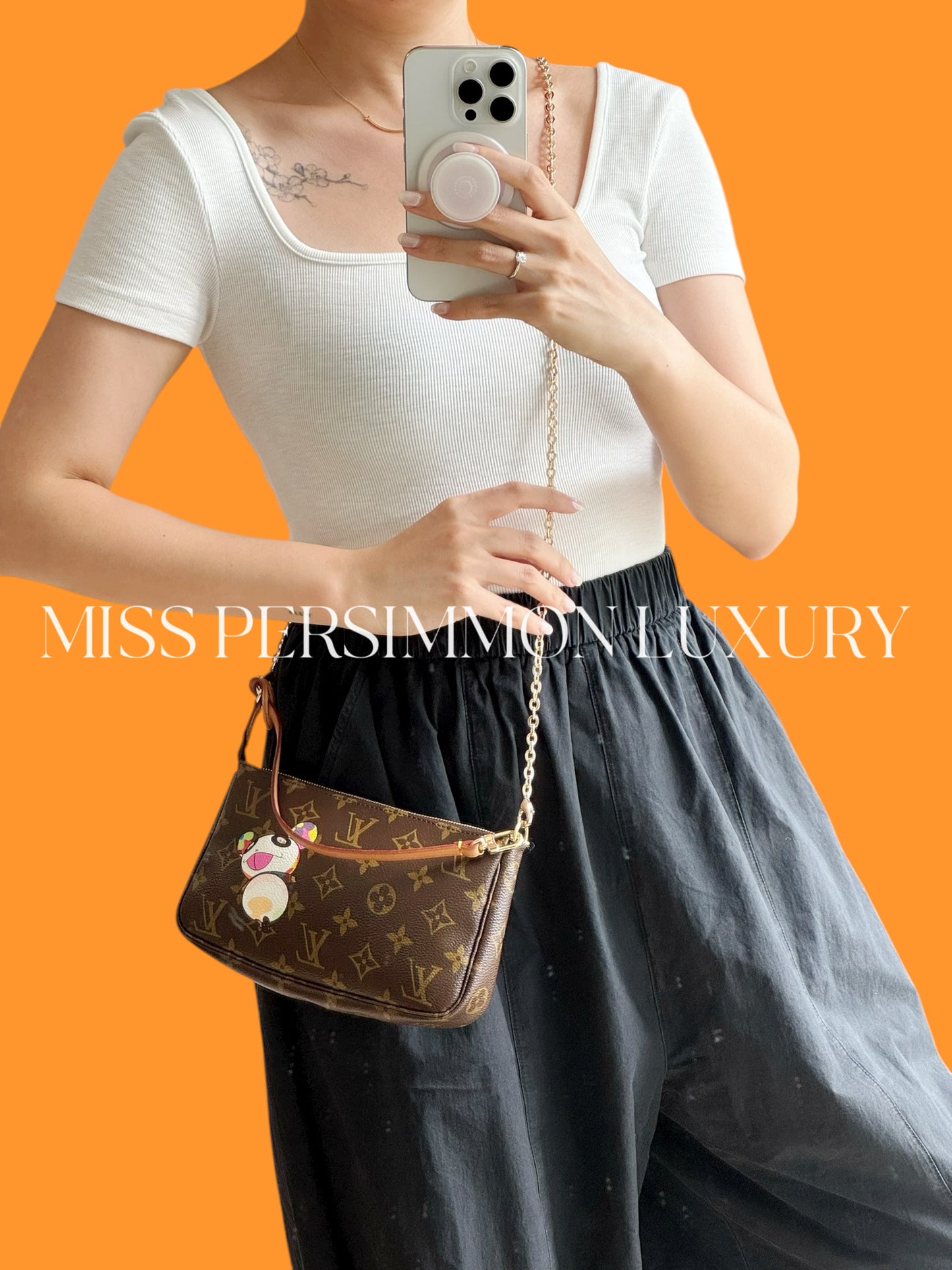 Louis Vuitton Takashi Murakami Panda Pochette Accessoires Shoulder Crossbody Bag