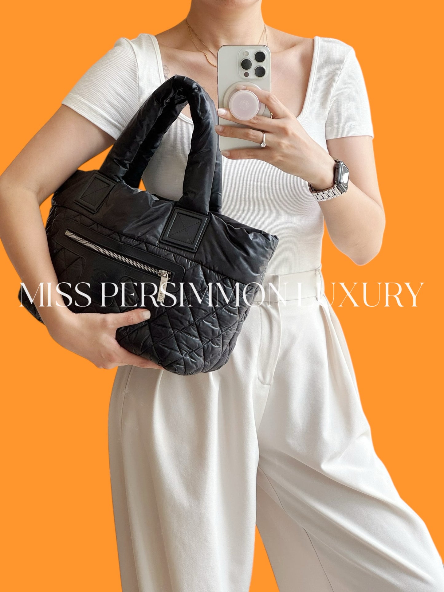 Chanel Vintage Coco Cocoon Tote Shoulder Bag