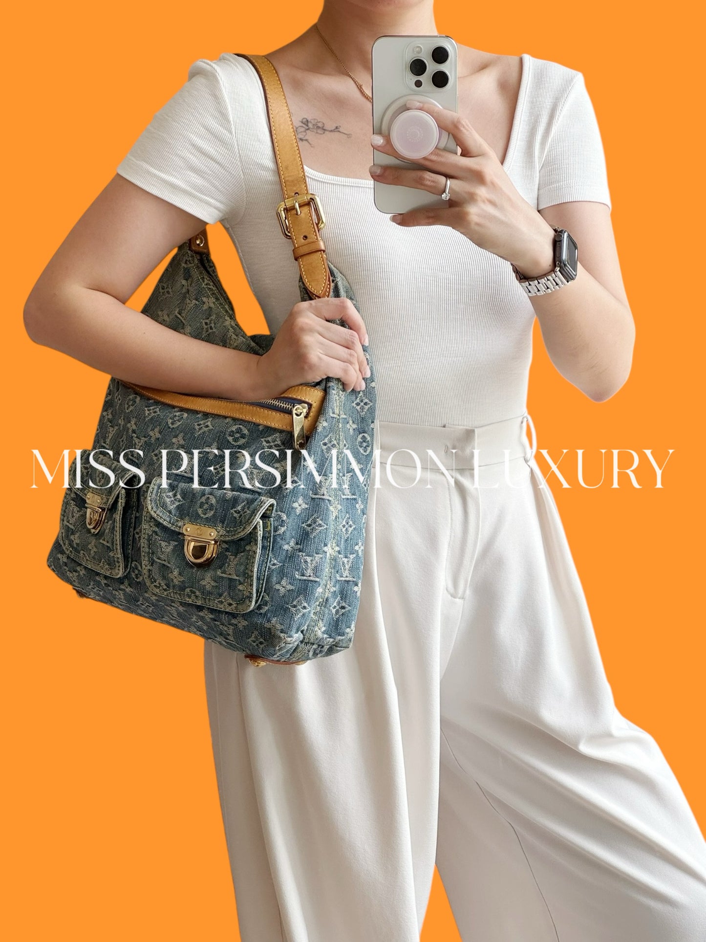 Louis Vuitton Vintage Denim Baggy GM Shoulder Bag