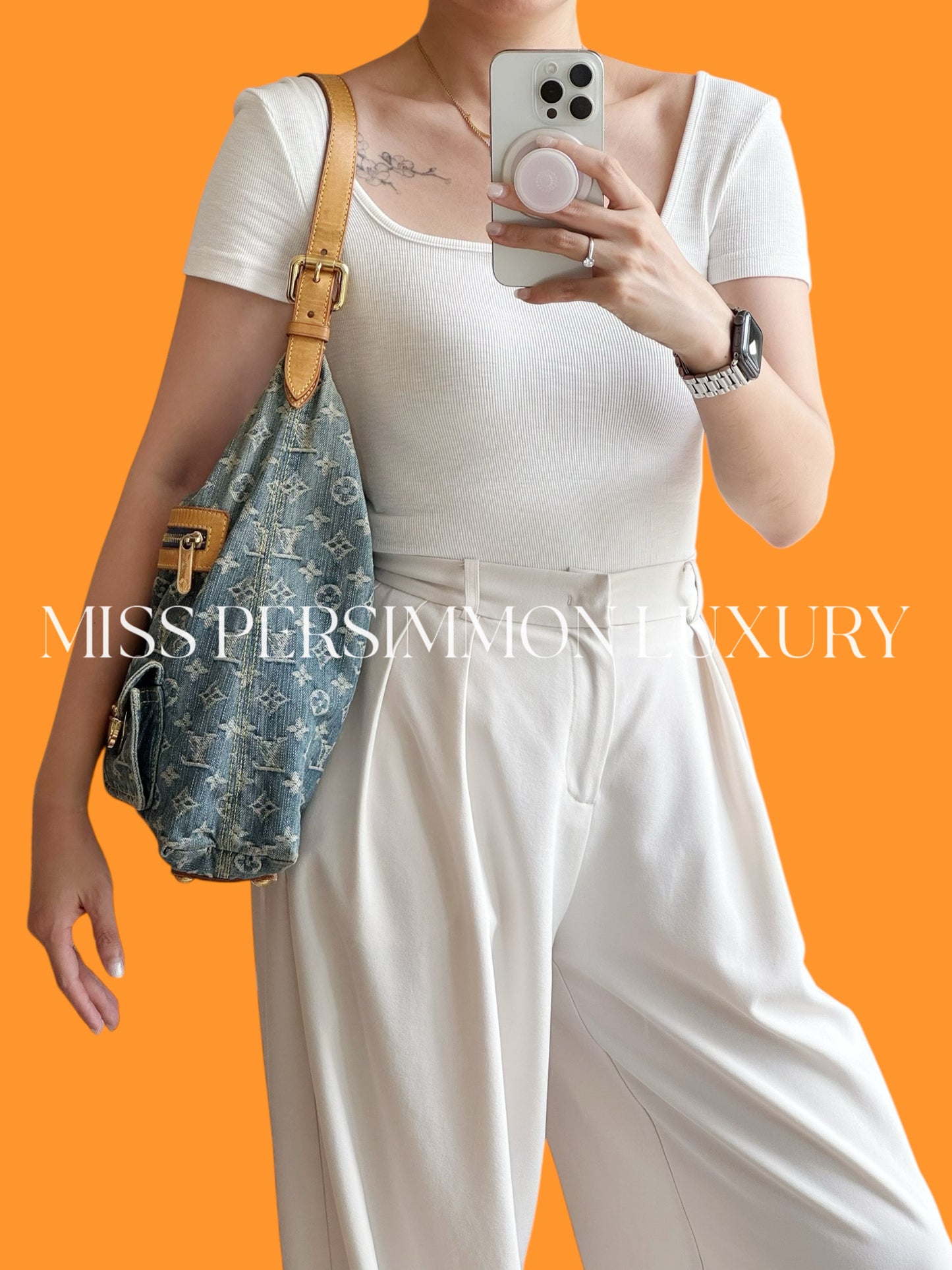 Louis Vuitton Vintage Denim Baggy GM Shoulder Bag