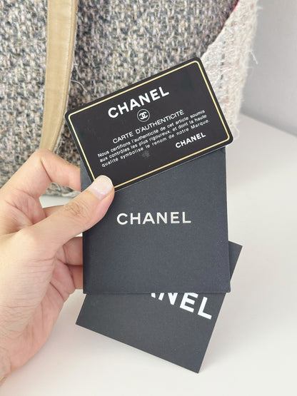 Chanel Vintage Cambon Tweed Tote Shoulder Bag