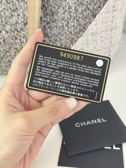 Chanel Vintage Cambon Tweed Tote Shoulder Bag