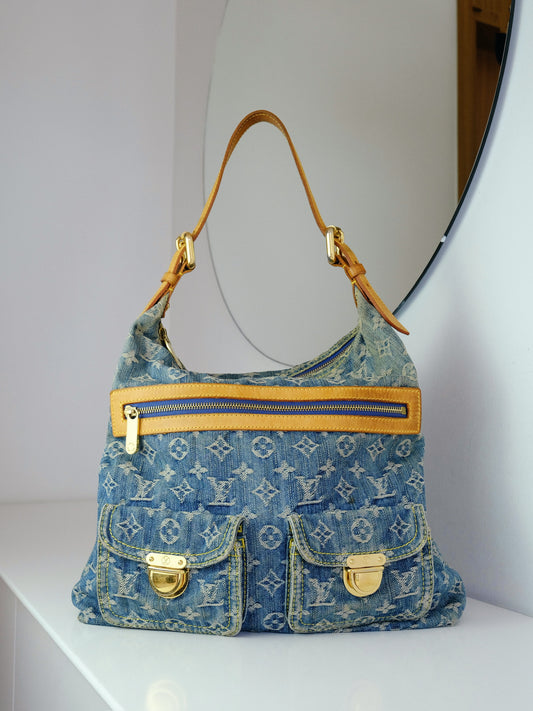 Louis Vuitton Vintage Denim Baggy GM Shoulder Bag