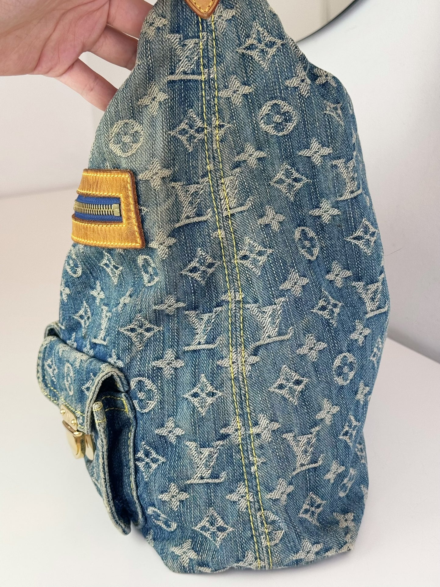 Louis Vuitton Vintage Denim Baggy GM Shoulder Bag