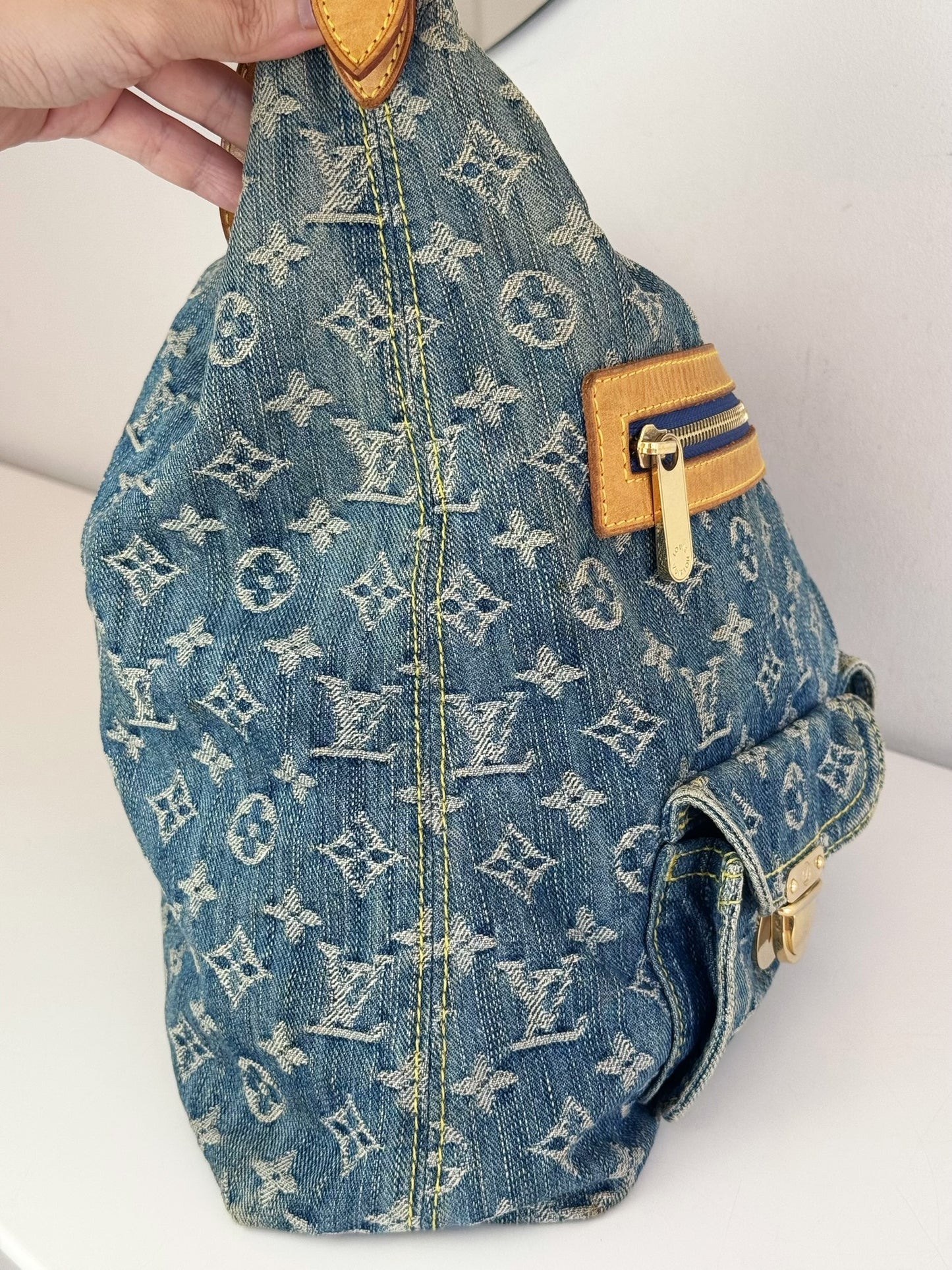 Louis Vuitton Vintage Denim Baggy GM Shoulder Bag