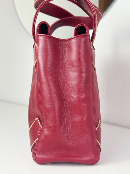 Chanel Vintage CC Wild Stitch Red Handbag Shoulder Bag