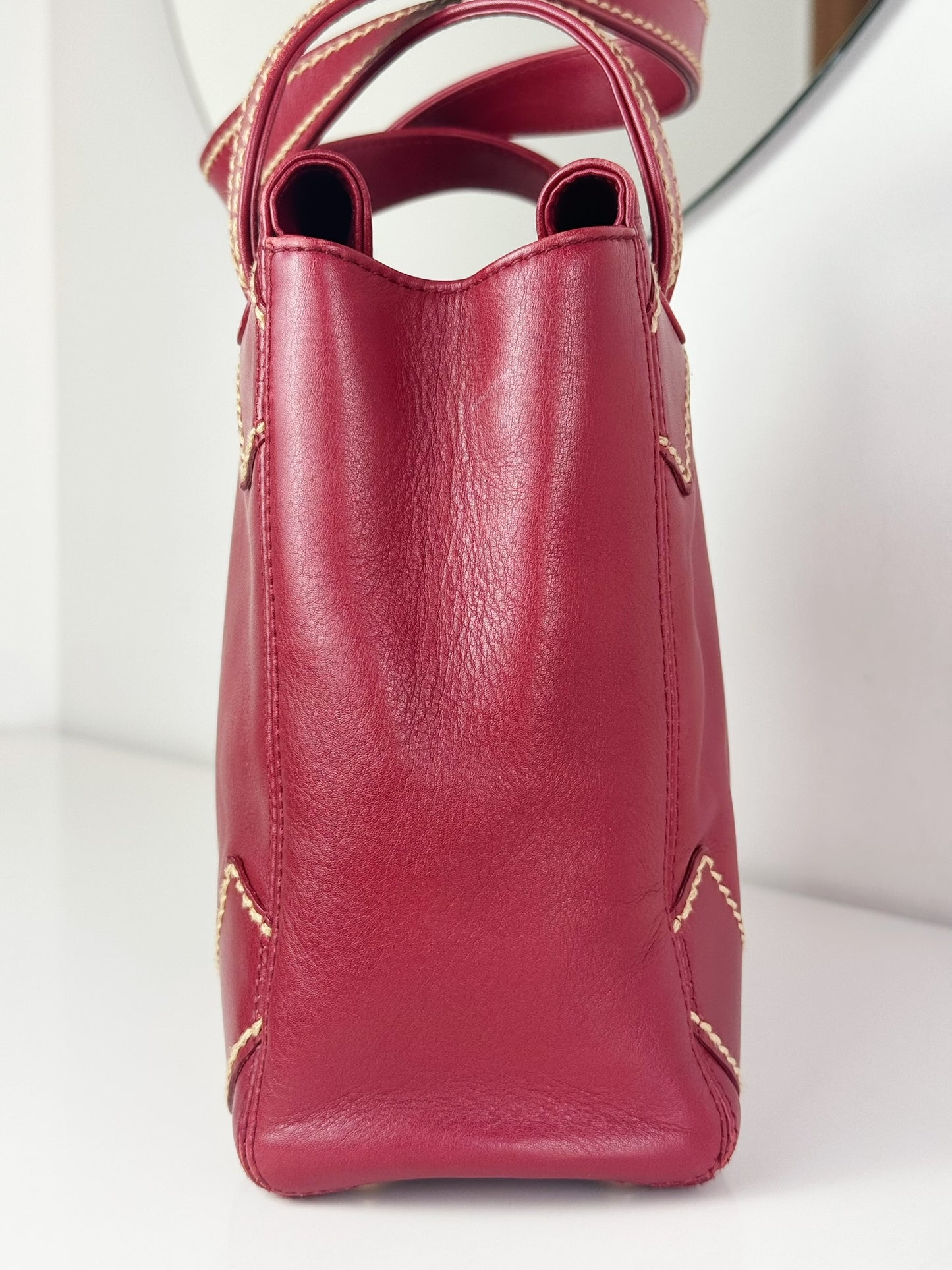 Chanel Vintage CC Wild Stitch Red Handbag Shoulder Bag