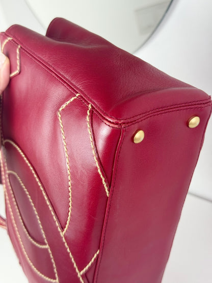 Chanel Vintage CC Wild Stitch Red Handbag Shoulder Bag
