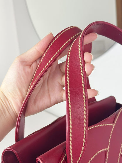 Chanel Vintage CC Wild Stitch Red Handbag Shoulder Bag