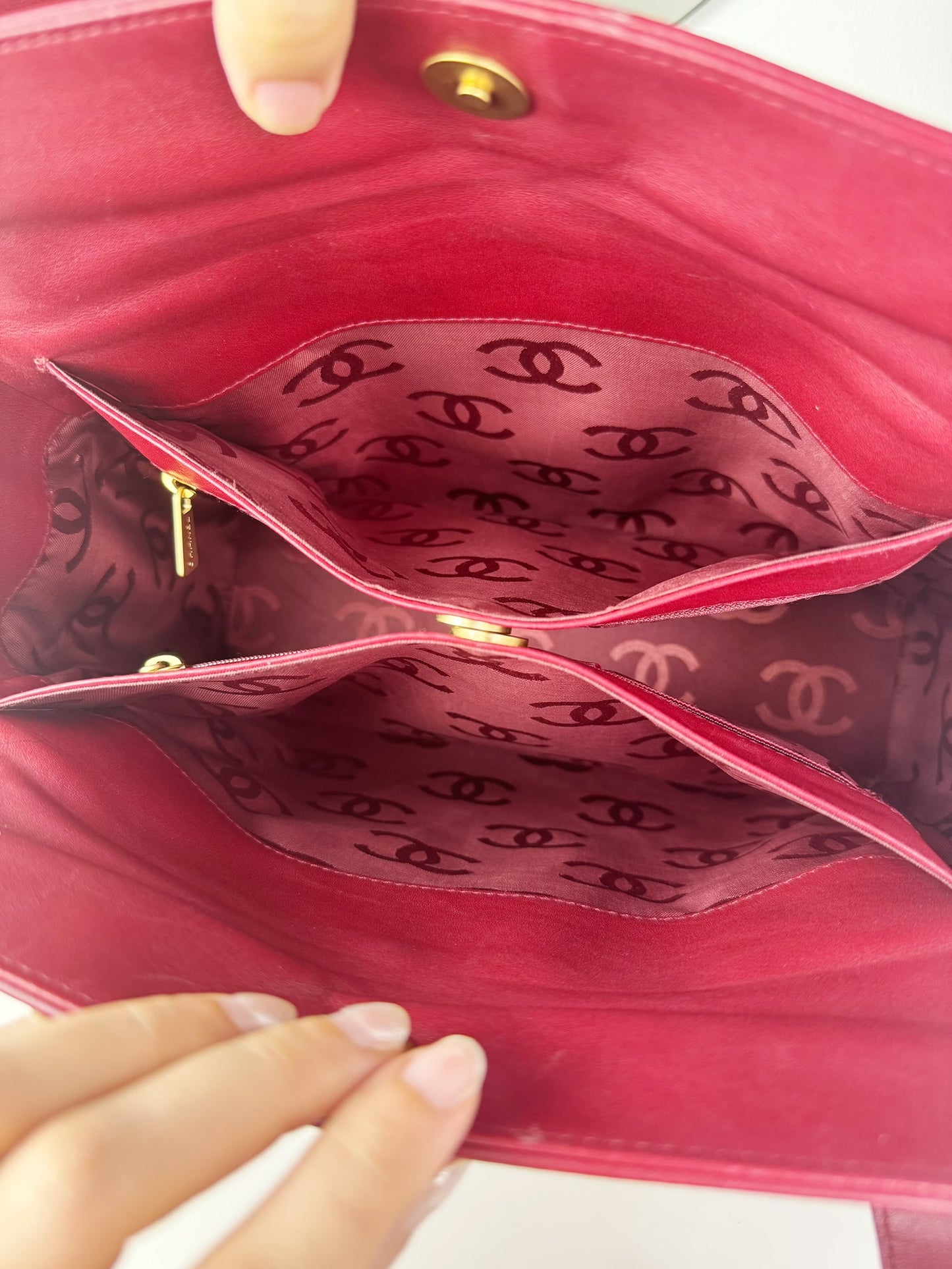 Chanel Vintage CC Wild Stitch Red Handbag Shoulder Bag