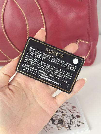 Chanel Vintage CC Wild Stitch Red Handbag Shoulder Bag