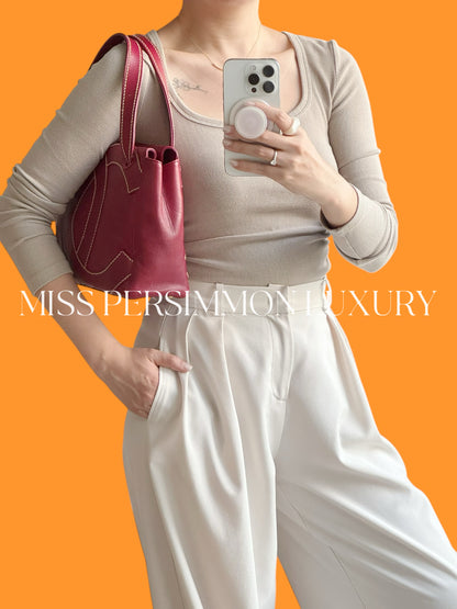 Chanel Vintage CC Wild Stitch Red Handbag Shoulder Bag