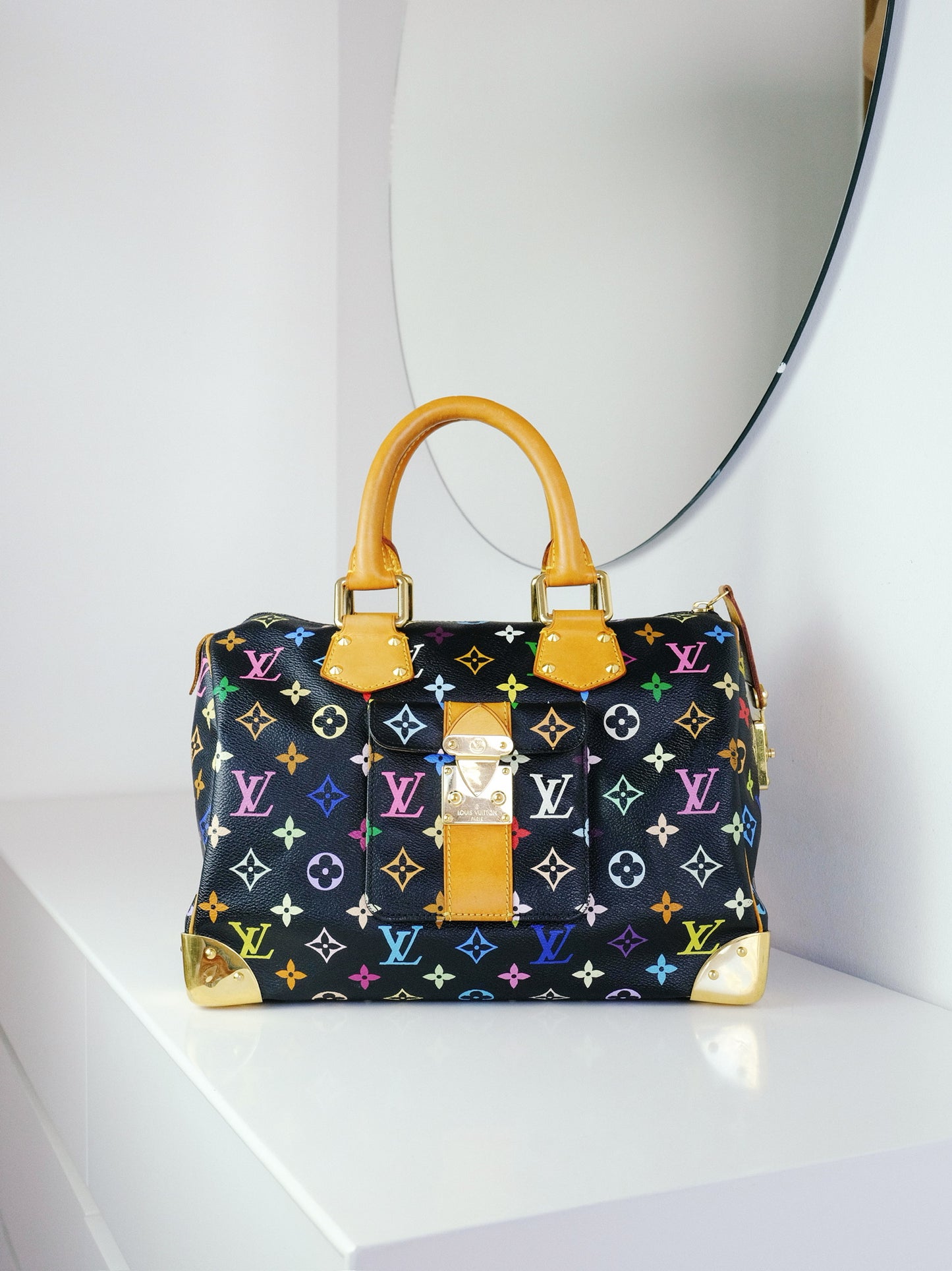 Louis Vuitton Vintage Takashi Murakami Multicolor Speedy 30 Handbag Crossbody Bag