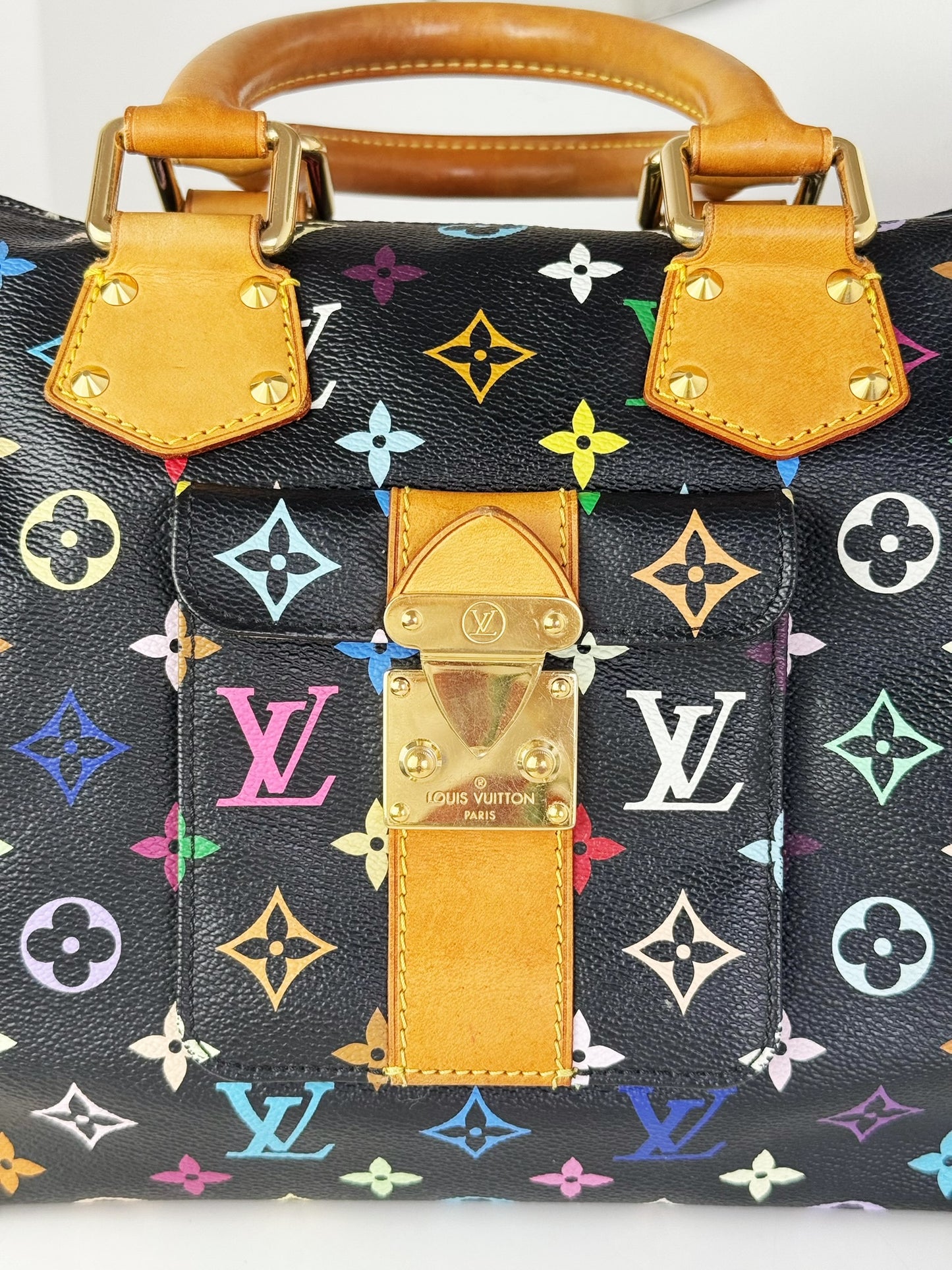 Louis Vuitton Vintage Takashi Murakami Multicolor Speedy 30 Handbag Crossbody Bag