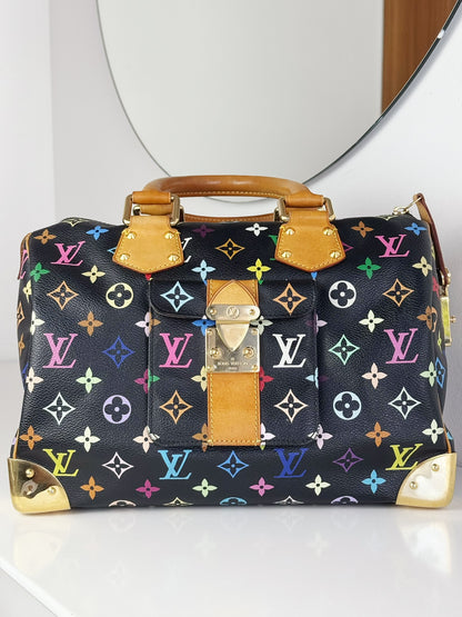 Louis Vuitton Vintage Takashi Murakami Multicolor Speedy 30 Handbag Crossbody Bag