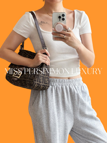 Fendi Vintage Zucca Mamma Baguette Shoulder Bag