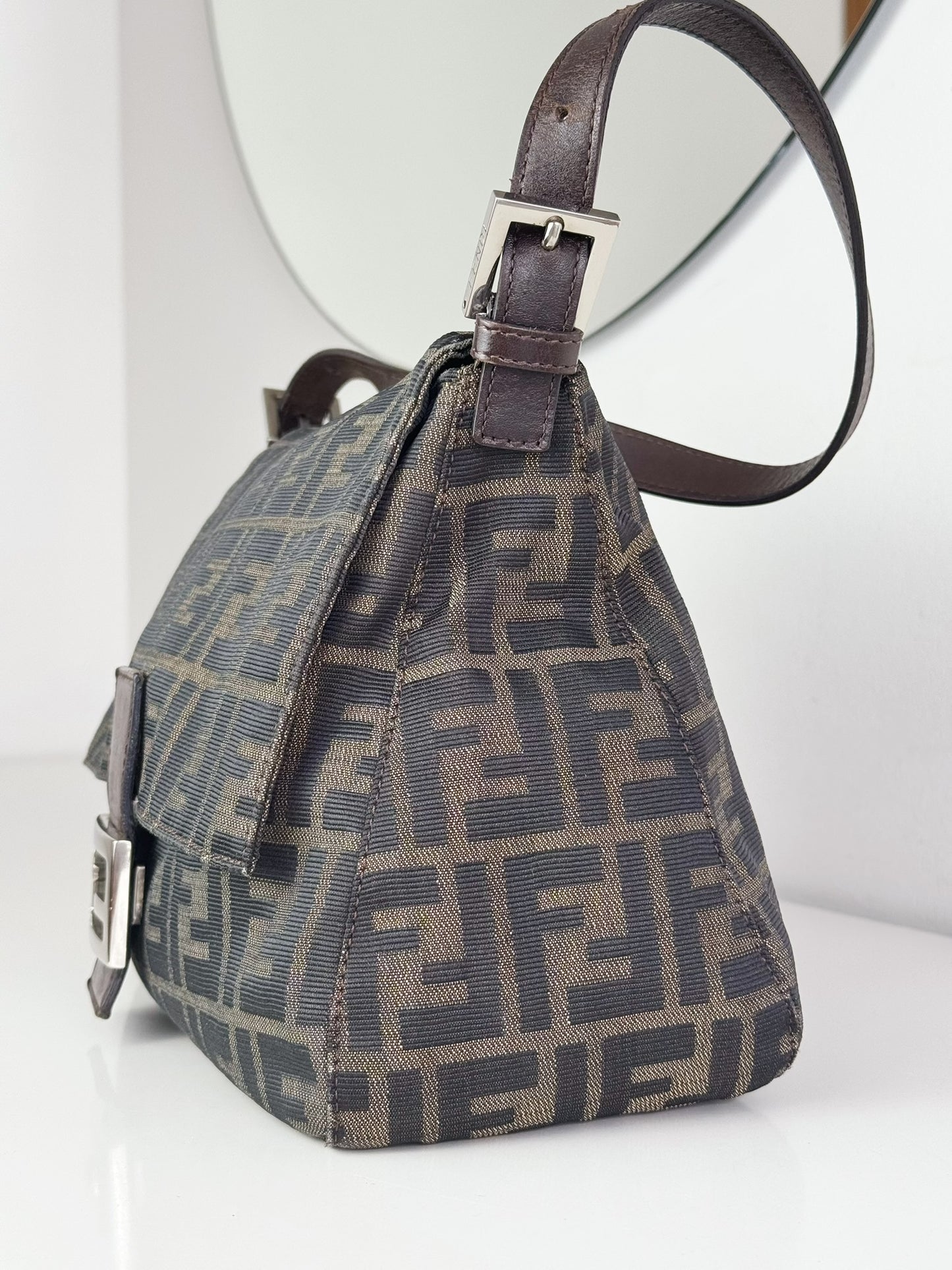 Fendi Vintage Zucca Mamma Baguette Shoulder Bag