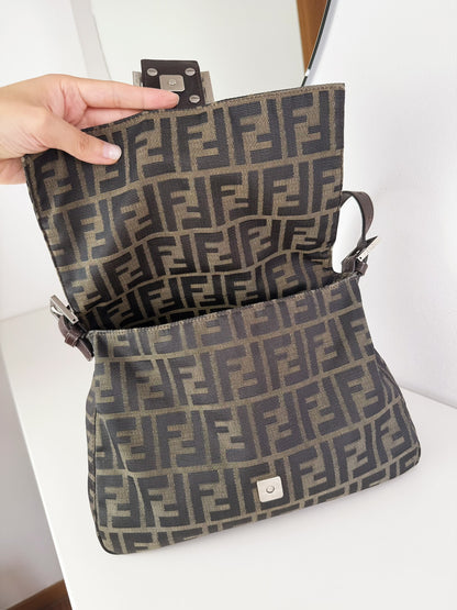 Fendi Vintage Zucca Mamma Baguette Shoulder Bag