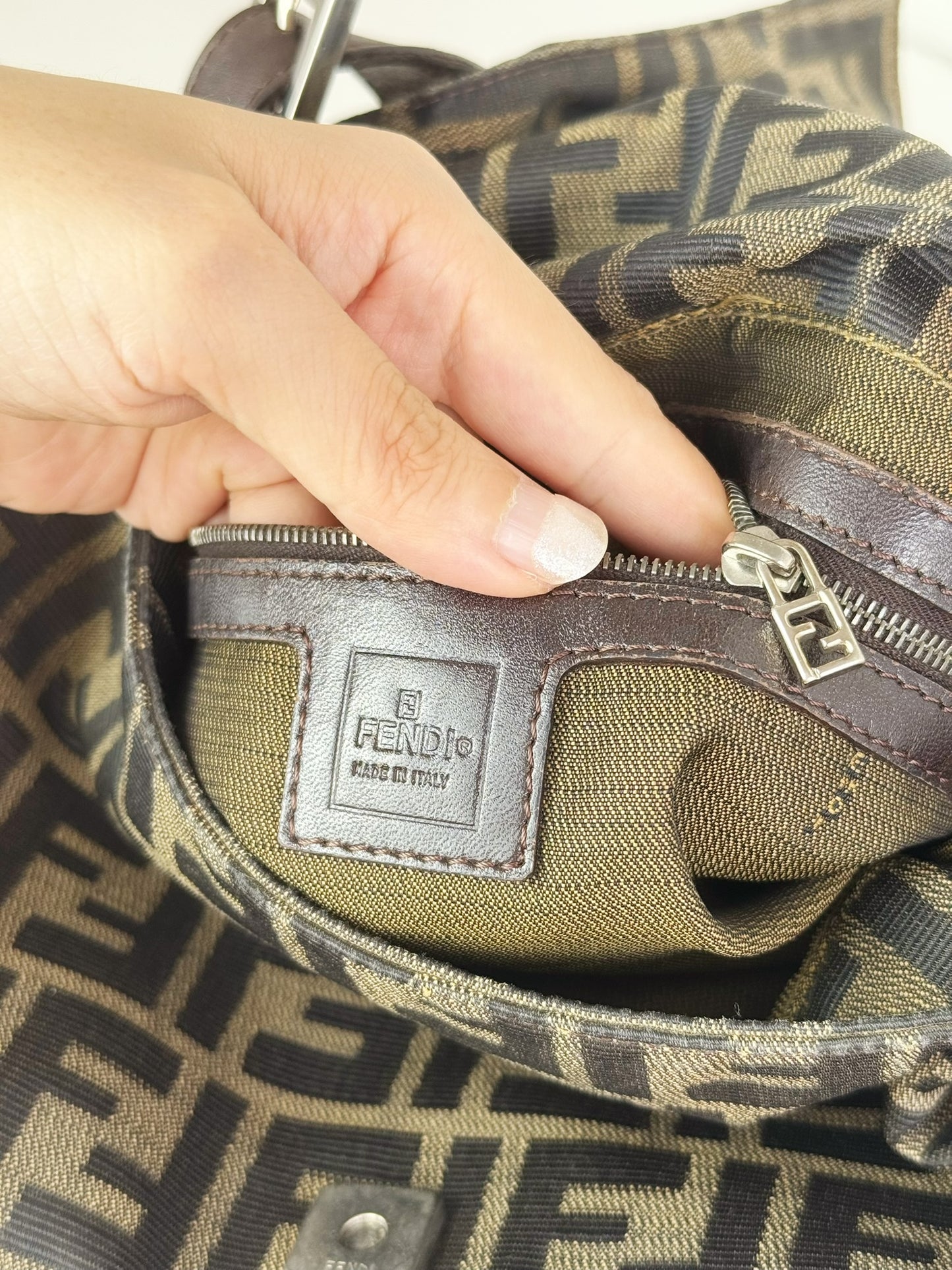 Fendi Vintage Zucca Mamma Baguette Shoulder Bag