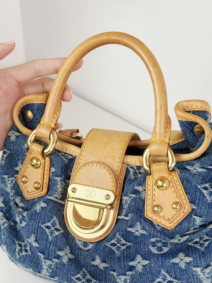 Louis Vuitton Denim Pleaty Crossbody Handbag