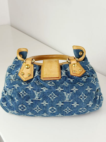 Louis Vuitton Denim Pleaty Crossbody Handbag