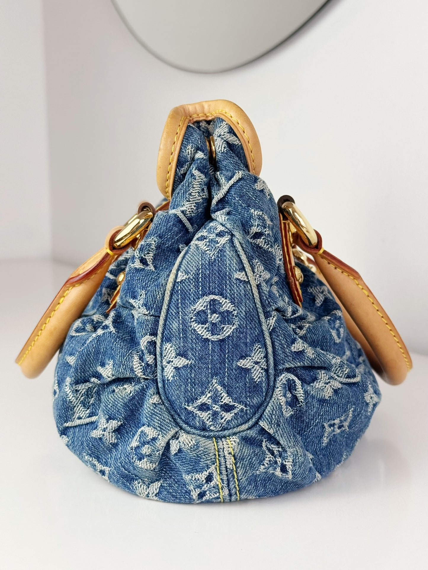Louis Vuitton Denim Pleaty Crossbody Handbag