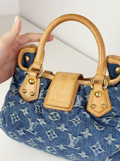 Louis Vuitton Denim Pleaty Crossbody Handbag