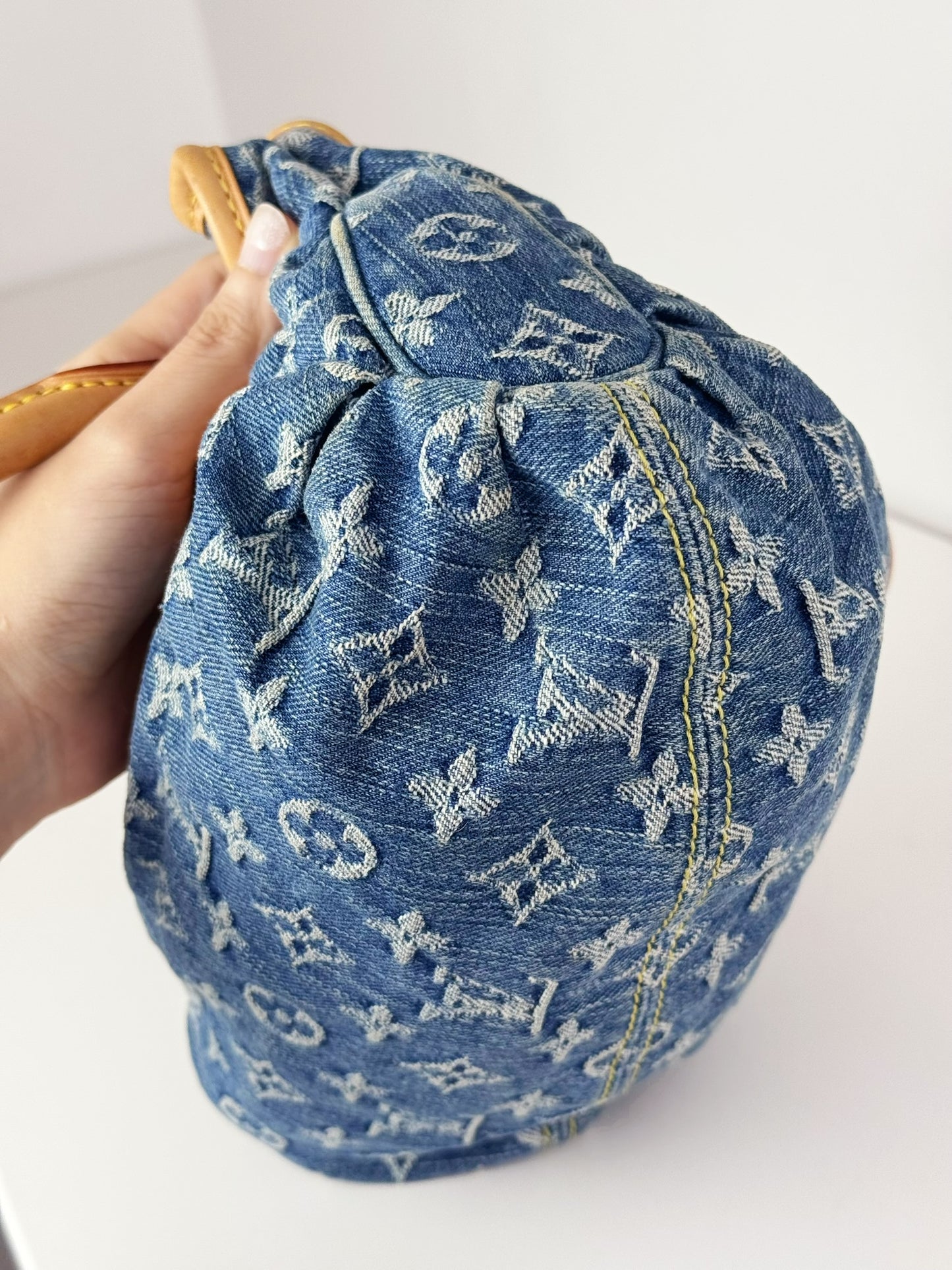 Louis Vuitton Denim Pleaty Crossbody Handbag