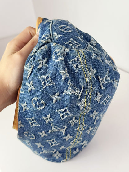 Louis Vuitton Denim Pleaty Crossbody Handbag