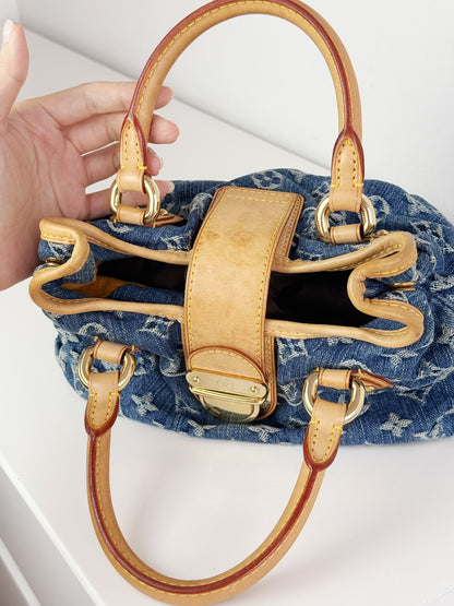 Louis Vuitton Denim Pleaty Crossbody Handbag