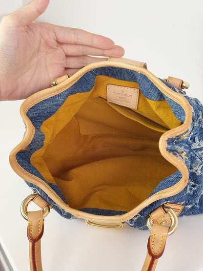 Louis Vuitton Denim Pleaty Crossbody Handbag