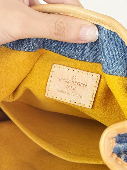 Louis Vuitton Denim Pleaty Crossbody Handbag