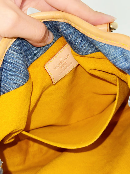 Louis Vuitton Denim Pleaty Crossbody Handbag
