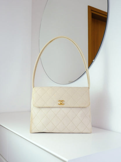 Chanel Vintage Turnlock Cocomark Tote Shoulder Bag