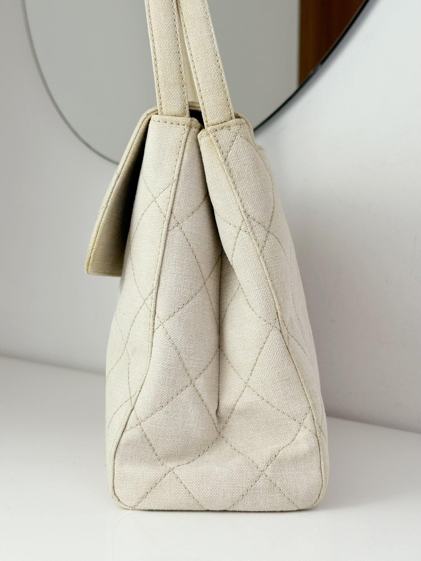 Chanel Vintage Turnlock Cocomark Tote Shoulder Bag