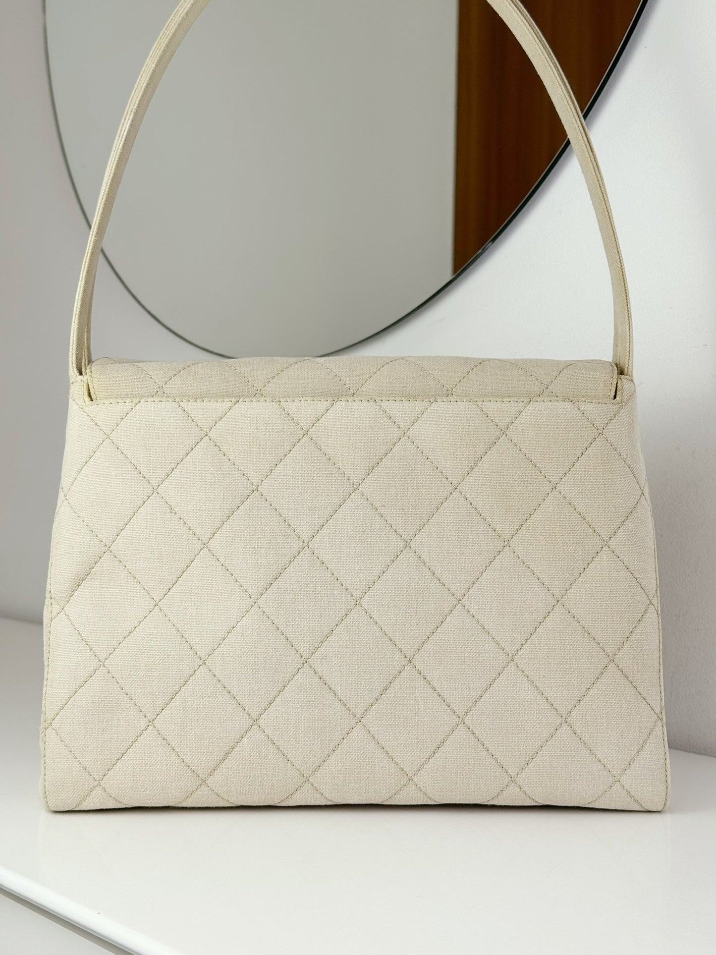 Chanel Vintage Turnlock Cocomark Tote Shoulder Bag