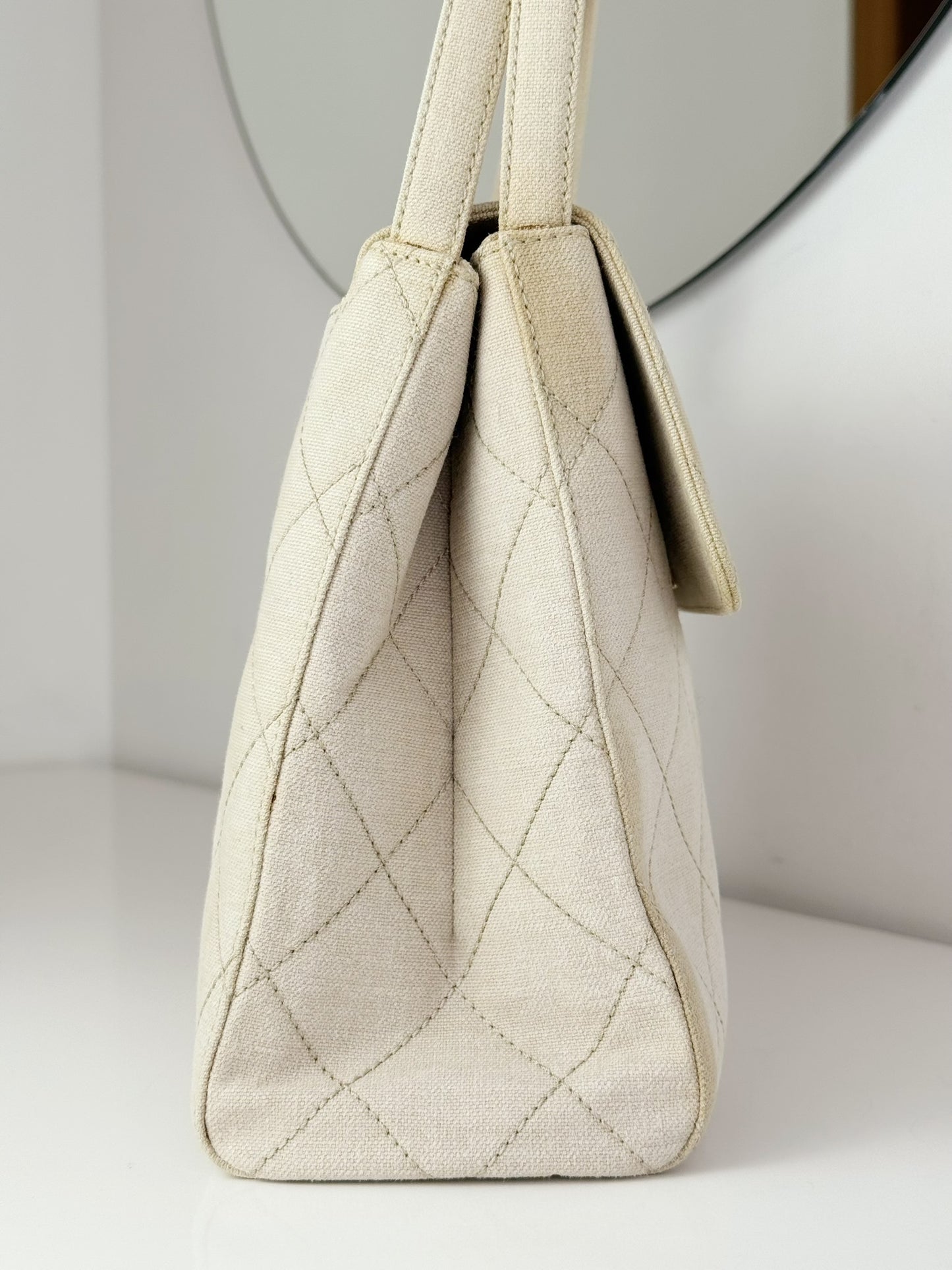 Chanel Vintage Turnlock Cocomark Tote Shoulder Bag