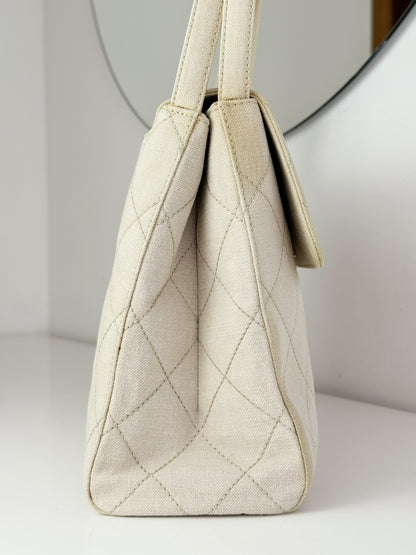 Chanel Vintage Turnlock Cocomark Tote Shoulder Bag