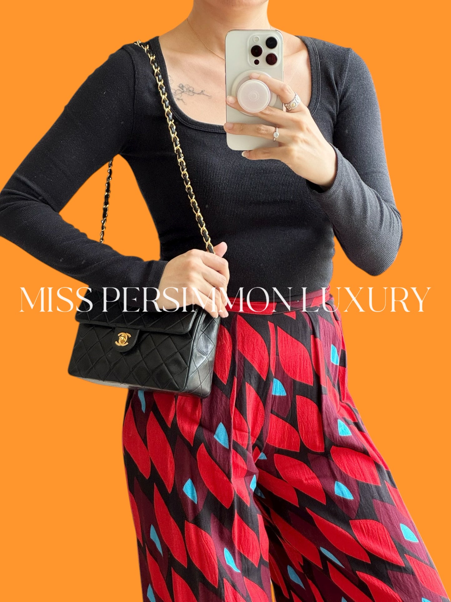 Chanel Vintage Classic Flap 20 Lambskin Crossbody Bag