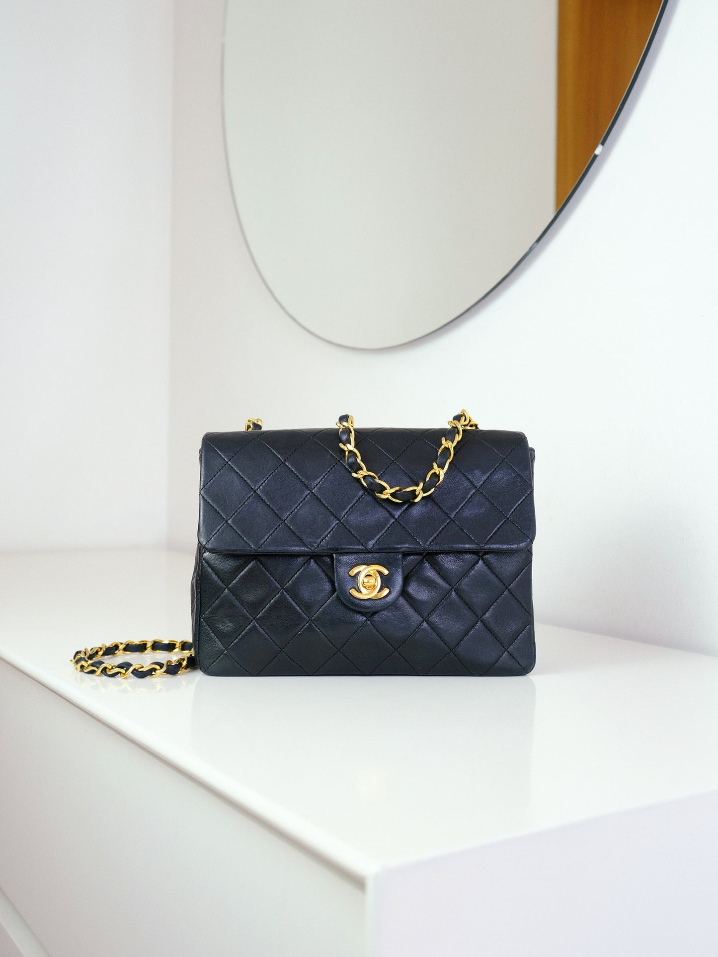 Chanel Vintage Classic Flap 20 Lambskin Crossbody Bag