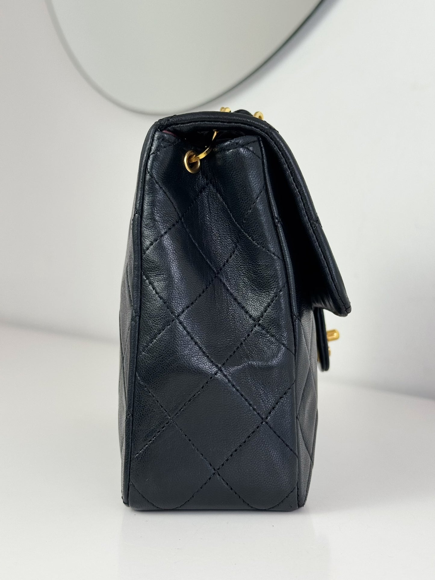 Chanel Vintage Classic Flap 20 Lambskin Crossbody Bag