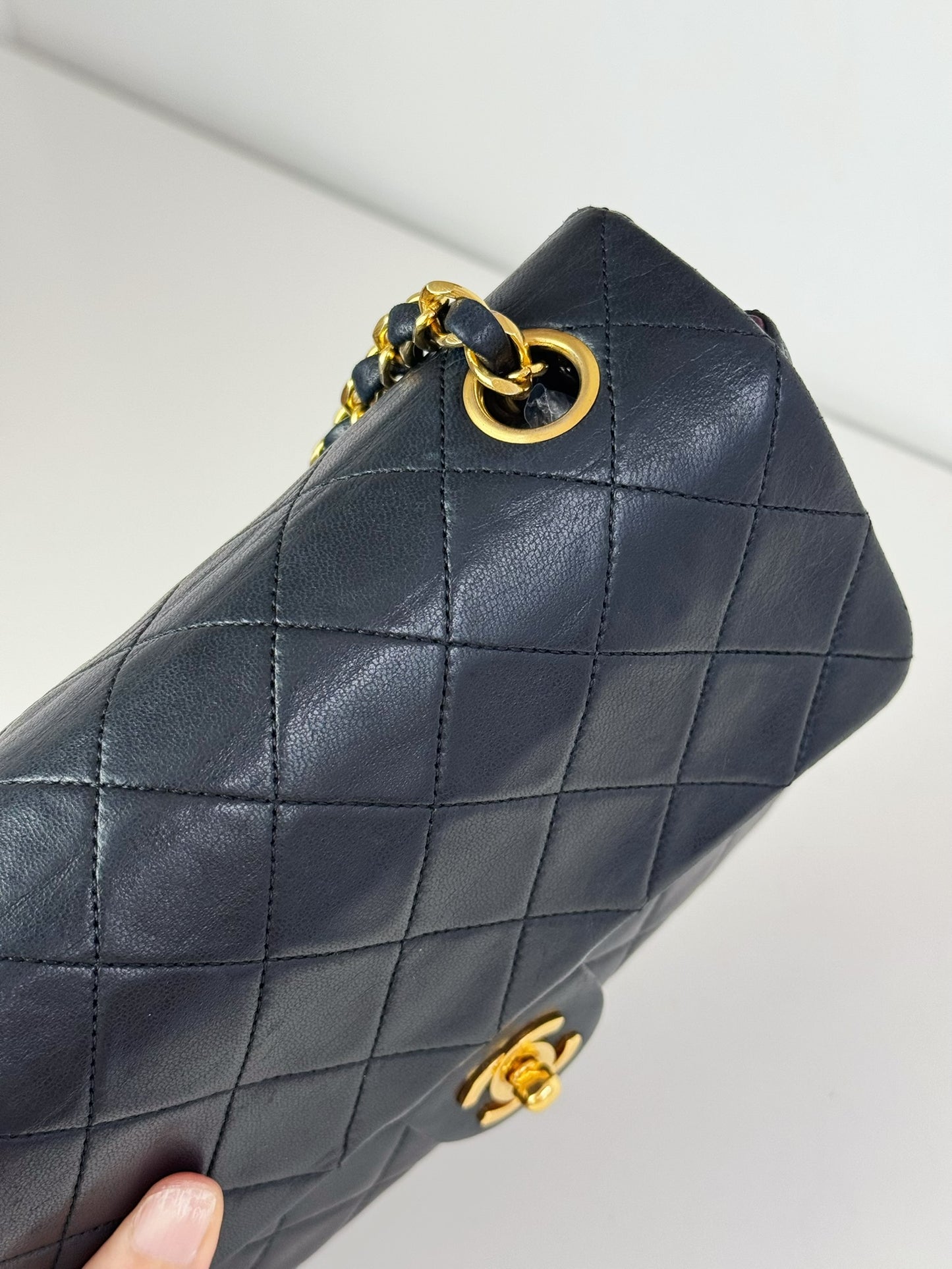 Chanel Vintage Classic Flap 20 Lambskin Crossbody Bag